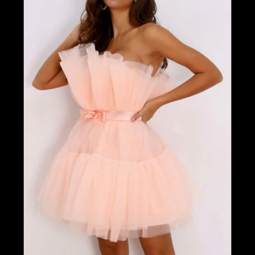 Pink Glam Tutu Strapless Dress